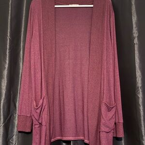 Promesa Open-Front Cardigan in Plum
